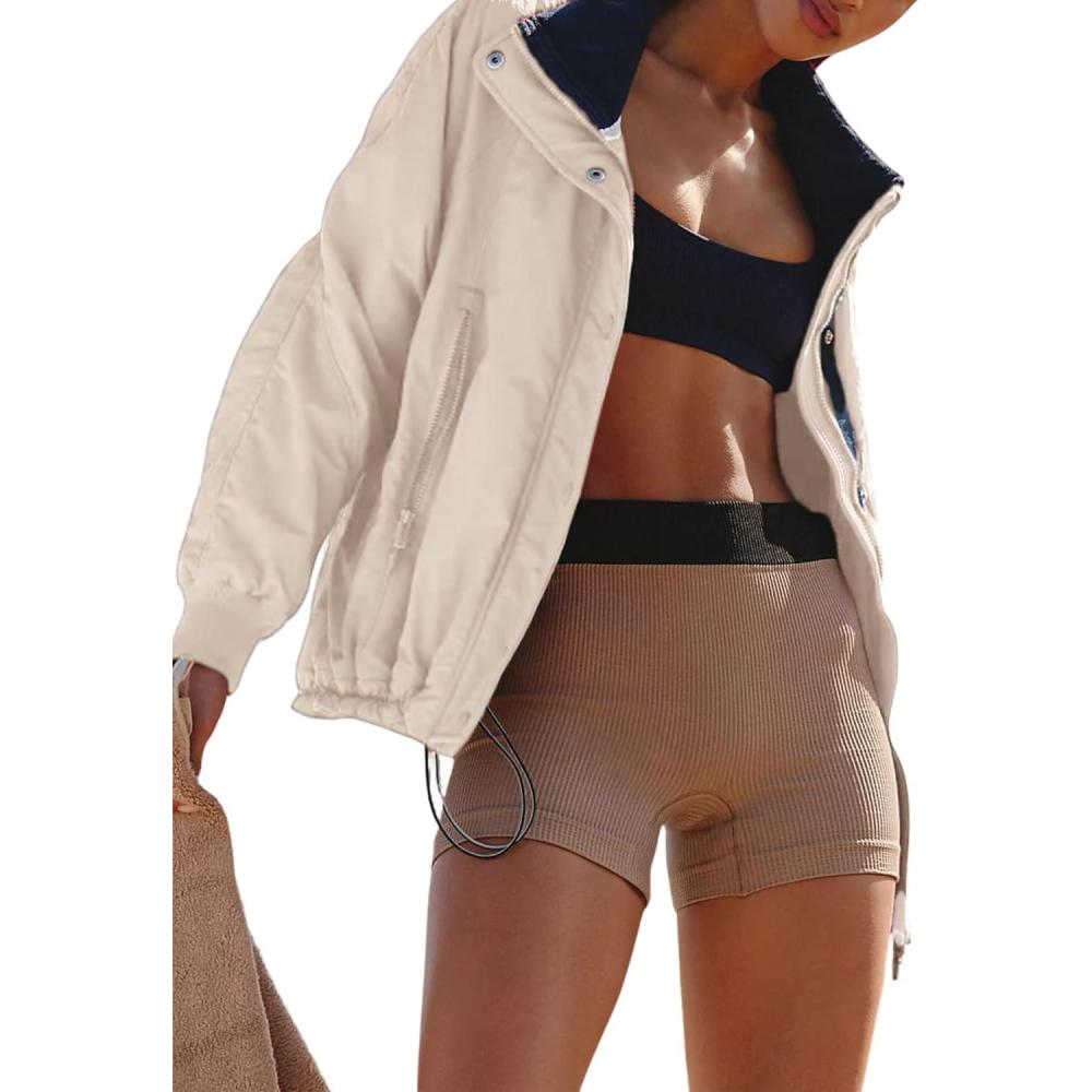 imageTanming Womens Tripper Jacket Long Sleeve Fleece Lined Casual Jackets Fall Winter Coats Outwear with PocketsApricot