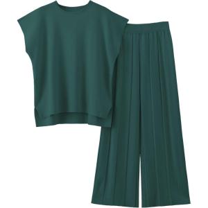 Tanming Women’s 2 Piece Outfits Sweater Set Knit Pullover Tops High Waisted Pants Sweatsuits Lounge Set(Dark Green)