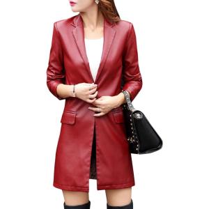 Tanming womens Trench Coat(Wine Red)