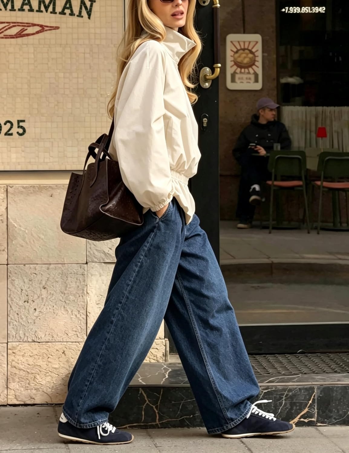 image:imageTanming Womens Casual FunnelNeck Lightweight Jackets Button Down Elastic Waist Loose Fit Peplum Hem Ease Packable WindResistantBeige